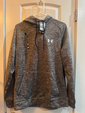 Under Armour Men's Heather Charcoal Hooded Pullover Sweatshirt